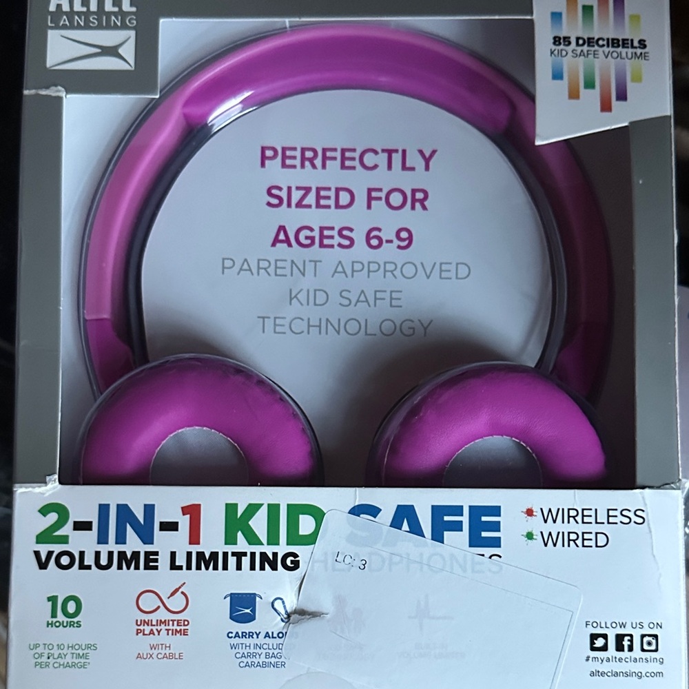 Altec Lansing Purple Kid Safe Headphones